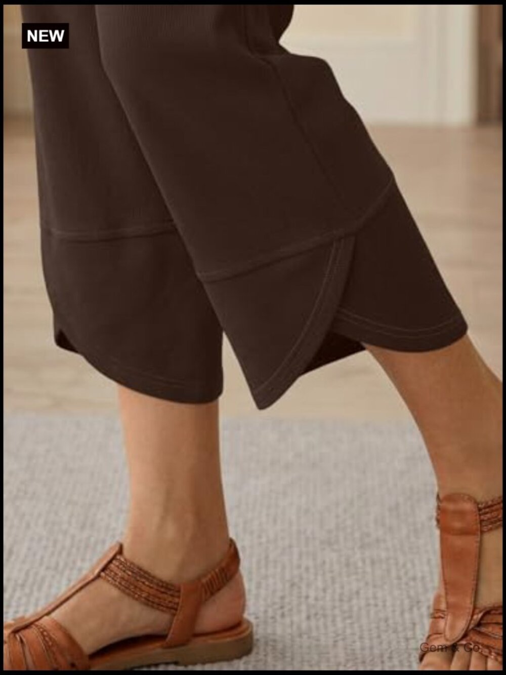 Wide Leg Pants, Soft Cotton Blend with Pockets for Casual Summer - Picture 6 of 7